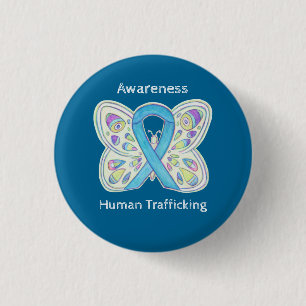 Badge Rond 2,50 Cm Lutte contre la traite des êtres humains Papillon