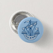 Badge Rond 2,50 Cm Lymphad (Bateau héraldique) - Indigo Style Blue (Devant & derrière)