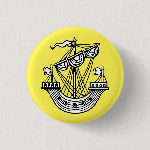 Badge Rond 2,50 Cm Lymphad (navire héraldique) - Sac noir avec bouton
