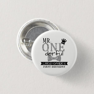 Badge Rond 2,50 Cm M. ONEderful 1st Birthday Party Favor