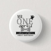 Badge Rond 2,50 Cm M. ONEderful 1st Birthday Party Favor (Devant)