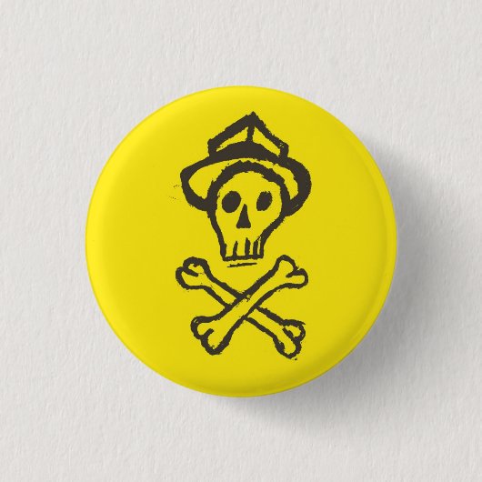 Badge Rond 2,50 Cm M. Skullington - jaune citron (Devant)