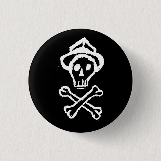Badge Rond 2,50 Cm M. Skullington - noir de nuit (Devant)