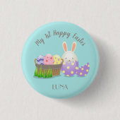 Badge Rond 2,50 Cm Ma 1ère Pâques heureuse (Devant)