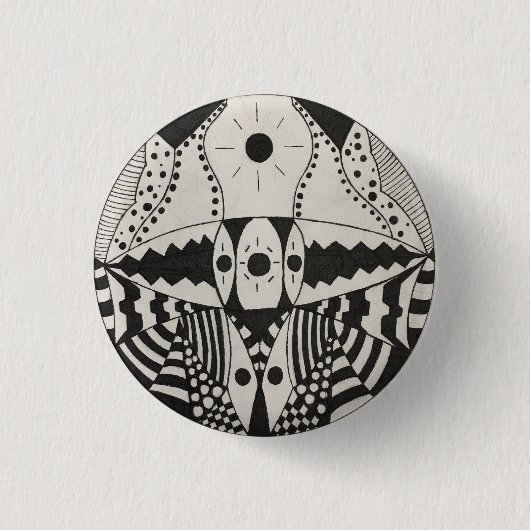 Badge Rond 2,50 Cm Mâchoire noire (Devant)