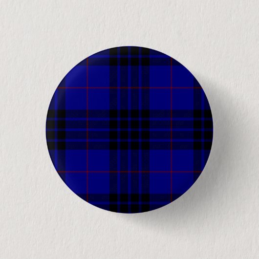Badge Rond 2,50 Cm MacKay tartan bleu noir plaid (Devant)