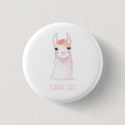 Badge Rond 2,50 Cm Madame Button de lama (Devant)