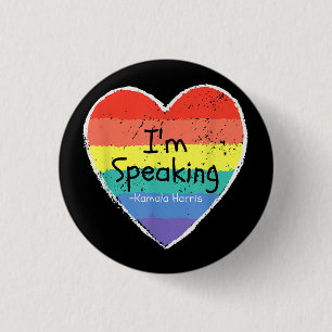 Badge Rond 2,50 Cm Madame la Vice-présidente Je parle Kamala Harris g