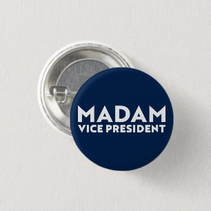 Badge Rond 2,50 Cm "Madame la Vice-présidente" kamala harris marine b