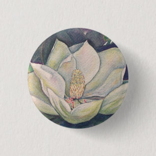 Badge Rond 2,50 Cm Magnolia en acier