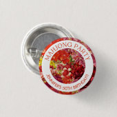 Badge Rond 2,50 Cm Mahjong Party Bold Floral Custom (Devant & derrière)