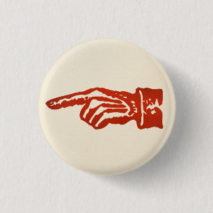 Badge Rond 2,50 Cm Main de pointage rouge vintage - lumière