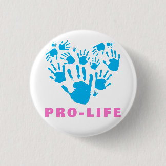 Badge Rond 2,50 Cm Main Pro-Vie en forme de cœur – Valoriser la sensi