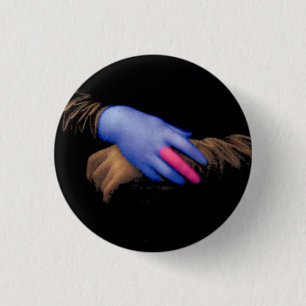 Badge Rond 2,50 Cm Mains de Mona Lisa par Fred plus sauvage