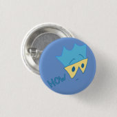 Badge Rond 2,50 Cm Mais comment bouton (cyan sur le bigorneau) (Devant & derrière)