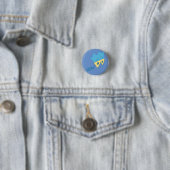 Badge Rond 2,50 Cm Mais comment bouton (cyan sur le bigorneau) (En situation)