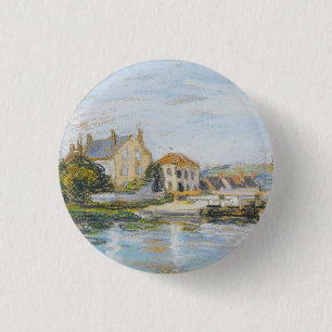 Badge Rond 2,50 Cm Maisons Au Bord De L'Écluse De La Garonne Sisle