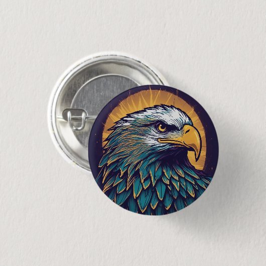 Badge Rond 2,50 Cm Majestic Bald Eagle (Devant & derrière)