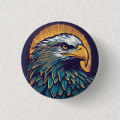 Badge Rond 2,50 Cm Majestic Bald Eagle (Devant)
