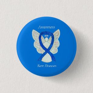 Badge Rond 2,50 Cm Maladies rares Denim Sensibilisation Angel Ruban É