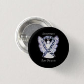 Badge Rond 2,50 Cm Maladies rares Sensibilisation Angle Ruban Épingle (Devant & derrière)