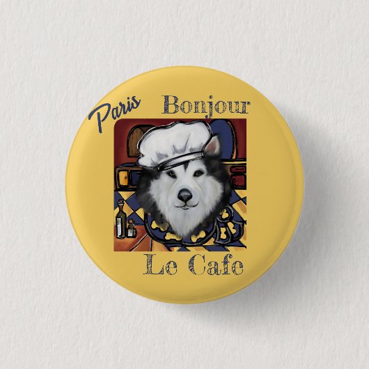 Badge Rond 2,50 Cm Malamute d'Alaska (Devant)