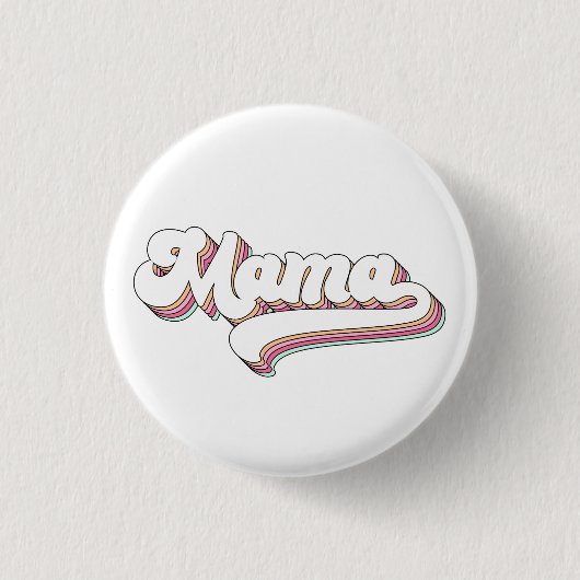 Badge Rond 2,50 Cm Mama Rétro (Devant)