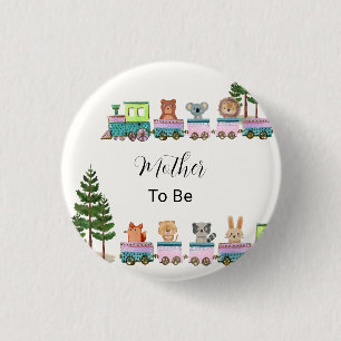 Badge Rond 2,50 Cm Maman à Devenir Sauvage Safari Train Choo Fête de
