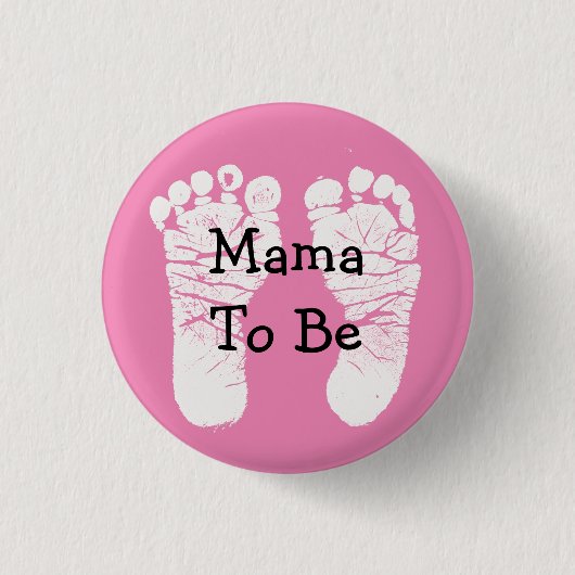 Badge Rond 2,50 Cm Maman à être bouton rose de baby shower de (Devant)