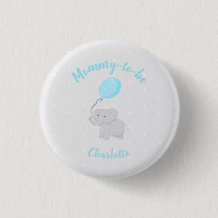 Badge Rond 2,50 Cm Maman à être   Joli Baby shower éléphant