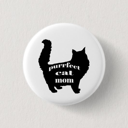 Badge Rond 2,50 Cm Maman de chat noir moderne (Devant)
