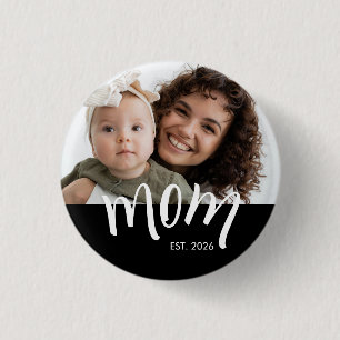 Badge Rond 2,50 Cm Maman Établie Casquettes Blanches Personnalisées A