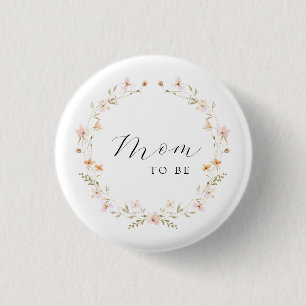 Badge Rond 2,50 Cm Maman fleur sauvage Pour Être Baby shower Floral