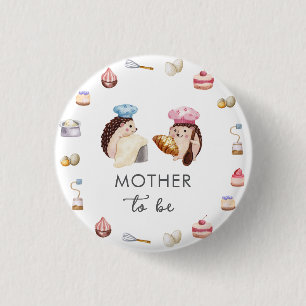 Badge Rond 2,50 Cm Maman Futur Bébé Fête Prénatale Hérisson Mignon Ch