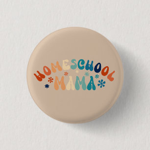 Badge Rond 2,50 Cm Maman maman de l'école familiale Retro