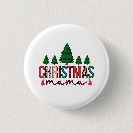 Badge Rond 2,50 Cm Maman Noël (Devant)