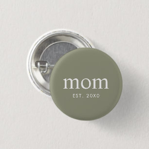 Badge Rond 2,50 Cm Maman Typographie Moderne Établie