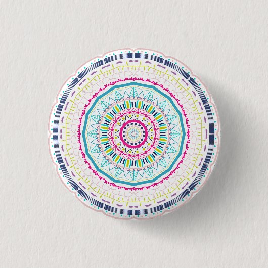 Badge Rond 2,50 Cm mandala coloré (Devant)