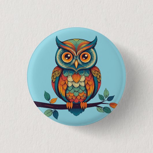 Badge Rond 2,50 Cm Mandala Owl (Devant)