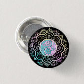 Badge Rond 2,50 Cm Mandala Pastel (Devant & derrière)