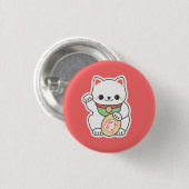 Badge Rond 2,50 Cm Maneki mignon Neko (Devant & derrière)