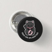 Badge Rond 2,50 Cm Maneki Neko noir (Devant & derrière)