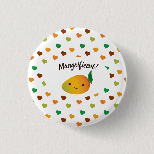 Badge Rond 2,50 Cm Mango mignon et drôle (Devant)