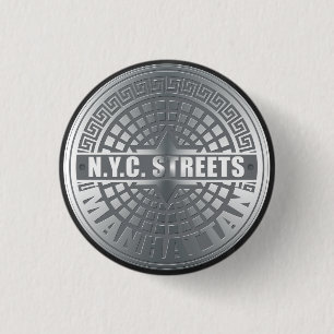 Badge Rond 2,50 Cm Manhole Covers Manhattan