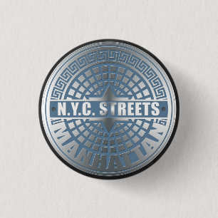 Badge Rond 2,50 Cm Manhole Covers Manhattan