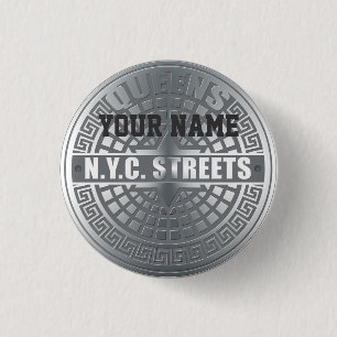 Badge Rond 2,50 Cm Manhole Covers Queens