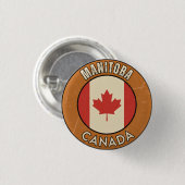 Badge Rond 2,50 Cm Manitoba Canada (Devant & derrière)