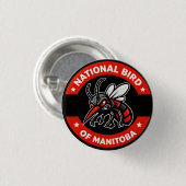 Badge Rond 2,50 Cm Manitoba National Bird Pin Button (Devant & derrière)