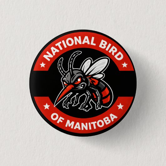 Badge Rond 2,50 Cm Manitoba National Bird Pin Button (Devant)