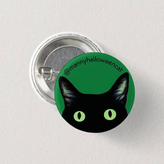 Badge Rond 2,50 Cm Manny Halloween Cat Button (Devant & derrière)